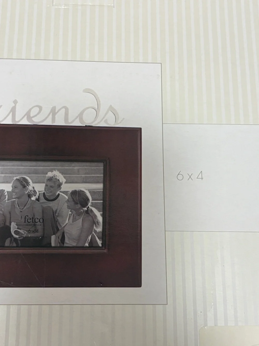 NEW Fetco Friends Wood Photo Frame with Silver Script Accent 6 x 4 New in Box